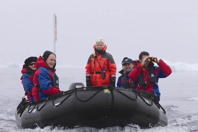 Shore landings and up-close sightseeing is possible thanks to Silver Explorer's onboard Zodiac rafts. Photo courtesy of Silversea Cruises