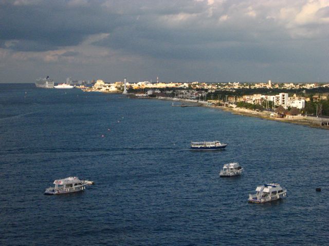 Cozumel, Mexico as seen from onboard Grandeur of the Seas. Photo © Aaron Saunders