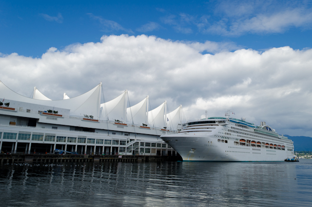 Princess Cruises' Dawn Princess and Disney's Disney Wonder called at Port Metro Vancouver's Canada Place Cruise Terminal this past Monday. Photo © 2012 Aaron Saunders