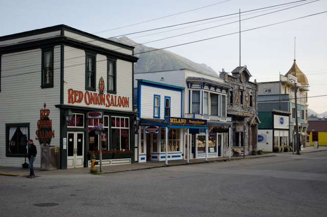 The general street arrangement in Skagway hasn't changed in a century. Note the Red Onion Saloon at left. Photo © 2012 Aaron Saunders