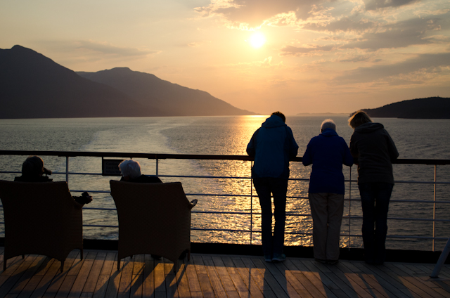 Sailing the magnificent Inside Passage: one of the prime reasons to take an Alaskan cruise. Photo © 2012 Aaron Saunders
