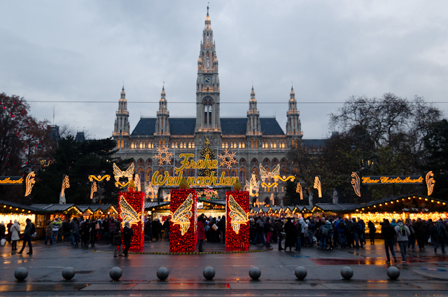 The Christmas Market in front of Vienna's Rathaus is the largest of the 27 markets within the city limits. Photo © 2012 Aaron Saunders