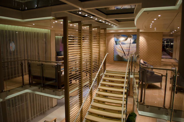 The stunning, newly-designed atrium space aboard Viking Bragi. Photo © 2013 Aaron Saunders