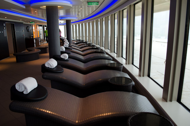 The fantastic Thermal Suite Spa aboard Norwegian Epic, located all the way forward on Deck 15