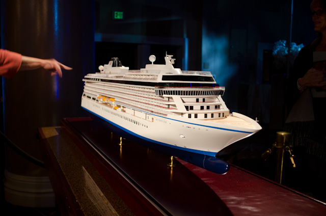Viking Star, in the flesh. This builder's model gave us a great impression of this 928-guest ship. Photo © 2013 Aaron Saunders