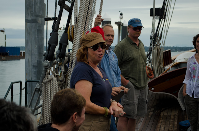 Port Captain Chris Wallace introduces the crew and explains the voyage ahead! Photo © 2013 Aaron Saunders