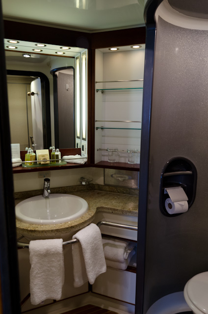 The bathrooms aboard Wind Star needed no real refurbishments; they're still some of the best-designed in the industry. Photo © 2013 Aaron Saunders