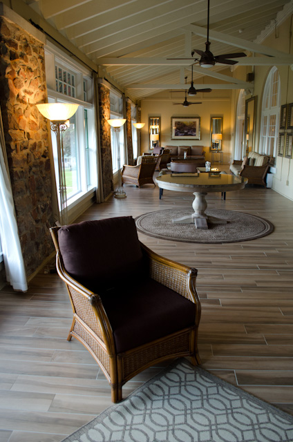 Original furnishings and period pieces were worked into the extensive Digby Pines renovations. This room, for example, used to have a Tahitian theme. Much better now! Photo © 2013 Aaron Saunders