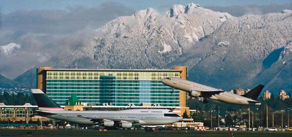 The Fairmont Vancouver Airport is located directly inside Vancouver International Airport, better known as YVR. Photo courtesy of Fairmont Hotels.