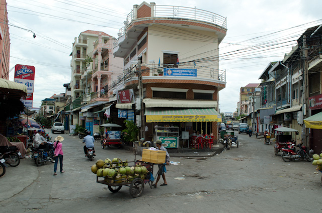 Heading through the streets of Phnom Penh, en-route to the infamous "Killing Fields." Photo © 2013 Aaron Saunders