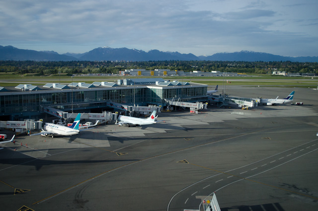 Watch plane traffic at YVR's Transborder (US) terminal come and go from the JetSide Bar. Photo © 2013 Aaron Saunders