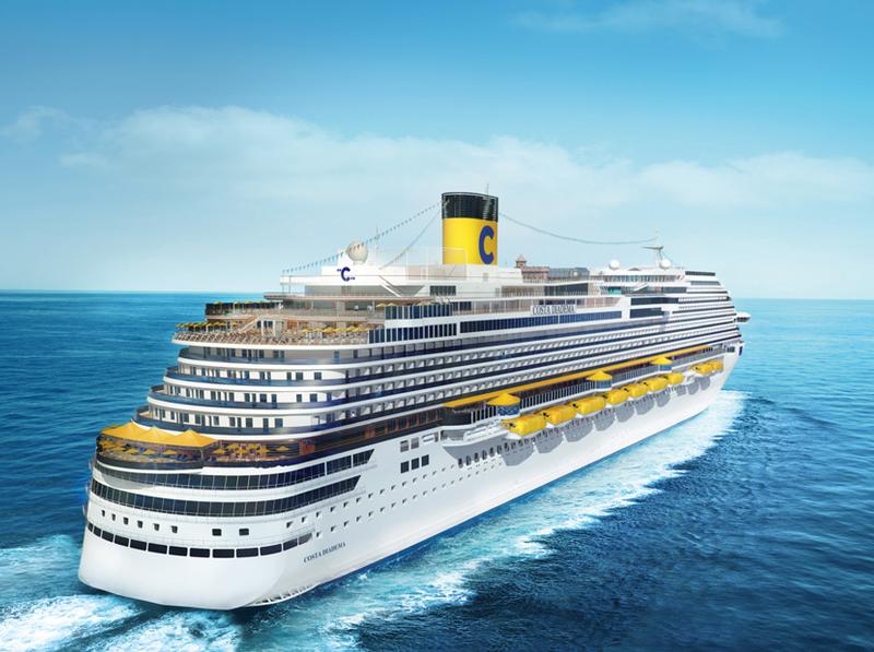 Costa Diadema sets sail in the fall of 2014 as the first 'Dream Class' ship to enter service for the line. Photo courtesy of Costa Cruises.