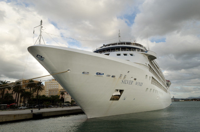 Finally, the sleek lines of Silversea's Silver Wind, as seen in Trapani, Sicily. Photo © 2013 Aaron Saunders