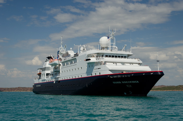 Silversea's Silver Discoverer is the line's new luxury expedition ship. She's seen here off Raft Point, The Kimberley, Australia. Photo © 2014 Aaron Saunders