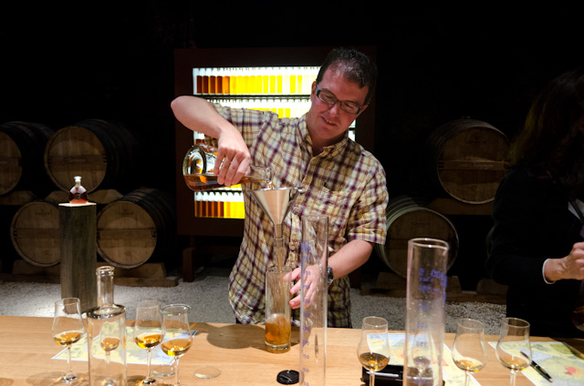 Playing mixmaster at CAMUS Cognac in France back in March. Guests on Viking River Cruises' Chateaux, Rivers and Wine itineraries can chose to visit CAMUS as an optional excursion in Blaye, France. Photo © 2014 Aaron Saunders