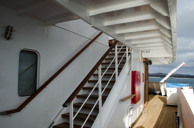 Aft of the bridge on the port and starboard sides is another set of stairs leading to...Photo © 2014 Aaron Saunders Photo © 2014 Aaron Saunders