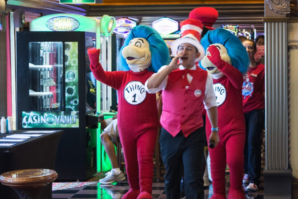 The parade then marched along Deck 2, through the Casino and the Coffee Bar...Photo © 2016 Aaron Saunders
