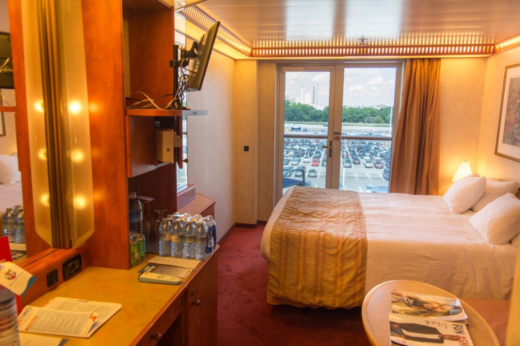 My Category 8A Veranda Stateroom on Deck 4 aft aboard Carnival Pride is quintessentially Carnival. Photo © 2016 Aaron Saunders
