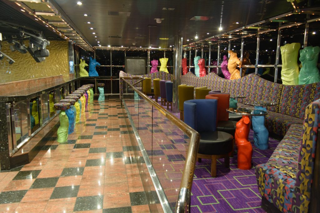 ...Classic wacky Carnival decor. But it grows on you, and Carnival's ships offer a better sense of discovery than many other cruise lines thanks to their radically-different public rooms. Photo © 2016 Aaron Saunders