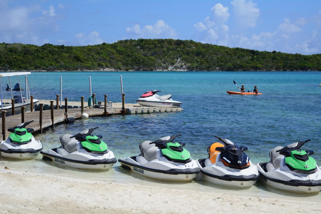 Other ways to spend your day on Half Moon Cay: taking a sea-doo excursion...Photo © 2016 Aaron Saunders