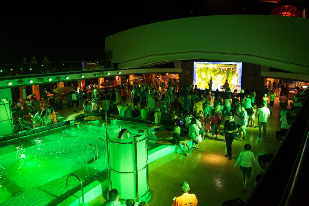 Up on deck, the party gets started yet again. There's a lot of fun to be had here onboard! Photo © 2016 Aaron Saunders