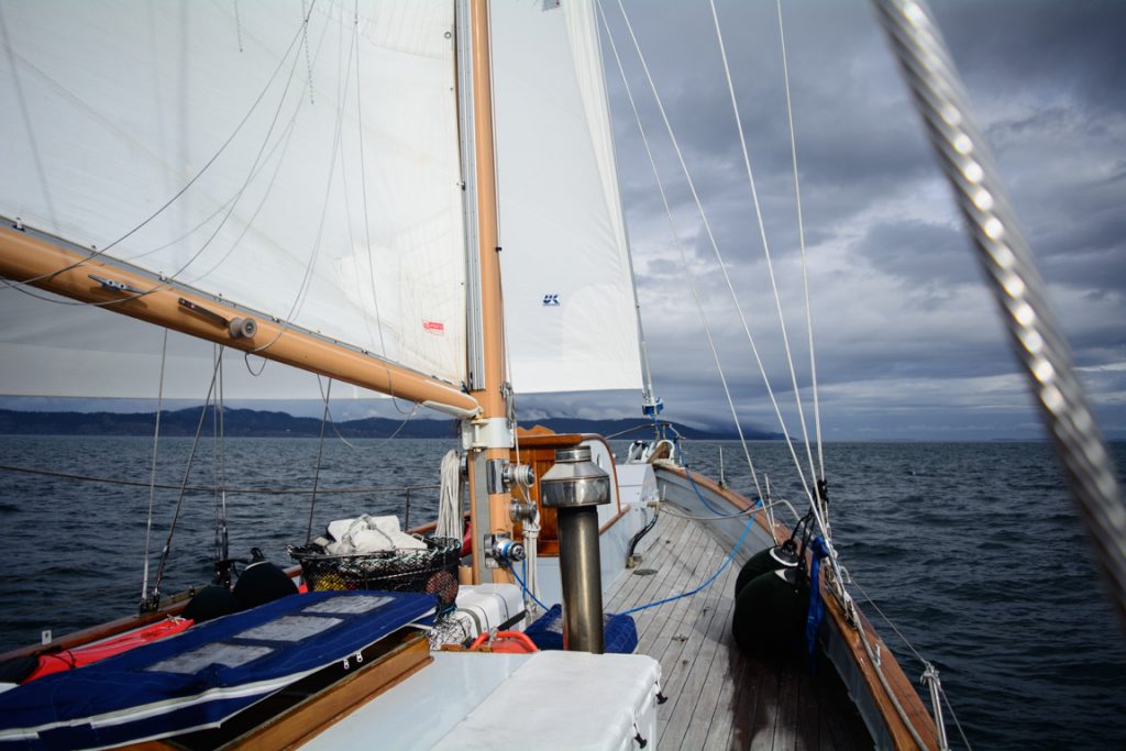 Charting a course for BC's picturesque Gulf Islands aboard Outer Shores Expeditions' Passing Cloud. Photo © 2016 Aaron Saunders
